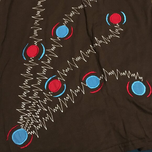 Canadian Designer Leopards & Roses Blue and Red Atomic Sweater - Picture 5 of 16